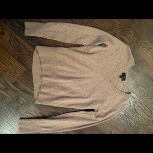 JCrew cashmere camel v-neck sweater.